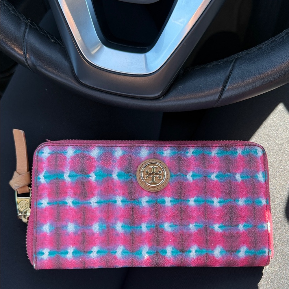 Tory Burch Vibrant Pink tie dye Wallet